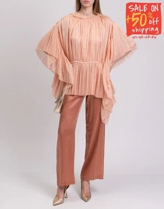 RRP€1180 ALBERTA FERRETTI Crepe Top IT42 US6 UK10 M Silk Blend Made in Italy - Picture 1 of 9