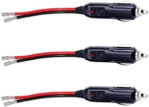 [3PACK] 12V Cigarette Fused Lighter Male Plug with Pigtails - 15Amp Male Cigaret - Picture 1 of 12