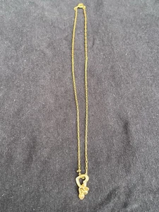 Goldfarbene Herz Anhänger Halskette - Bild 1 von 12