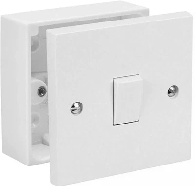 Electric Wall 10A Light Switch 1G Compatible with Single 16/25/35/47mm Back Box - Image 1 of 3
