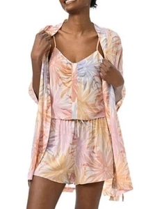 Splendid Damen 3-teilig Morgenmantel, Tanktop & Shorts Schlafset - Daisy Days, Small - Bild 1 von 5