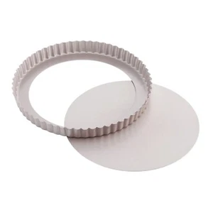 9.5-Inch Round Tart Pan with Removable Loose Bottom, Non-Stick Carbon Steel Q... - Picture 1 of 9