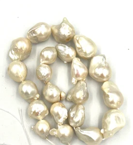 Vintage Extra Large Authentic Genuine Baroque Natural South Sea Pearls Graduated - Picture 1 of 13