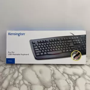 Kensington Pro Fit USB Washable Keyboard, Black (K64407US) M01067 New in Box - Picture 1 of 11