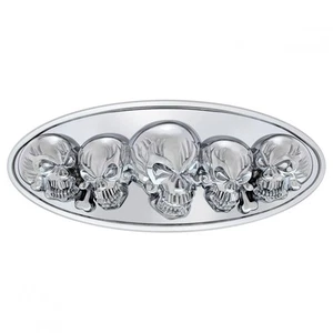 Chrome Peterbilt 3D Skull Diecast Emblem  - Picture 1 of 2