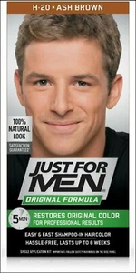 Just For Men Shampoo-In Hair Dye Color Ash Brown H20 Keratin 8 Week No More Gray - Picture 1 of 8