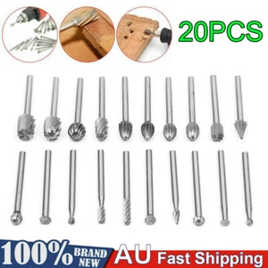 20PCS Carbide Burrs Set For Dremel Steel Rotary High Speed Wood Carving Bits AU - Picture 1 of 9