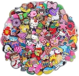 Love PVC 30,50,100,125 Pcs Random Different Shoe Charms For Shoe Decoration - Picture 1 of 30