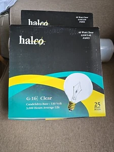 NEW Halco G16CL40 Clear Globe Light Bulbs 40W 4003 Case of 25 - Picture 1 of 7