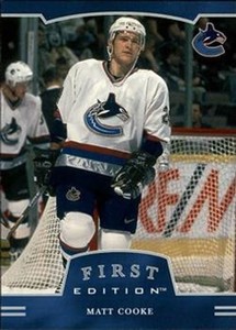 #165 Matt Cooke - Vancouver Canucks - 2002-03 Be a Player First Edition Hockey