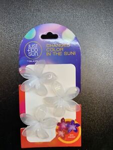 JUST ADD SUN Hair Clips Women Girl Floral Aloha PACK OF 3 White Purple Pink Red