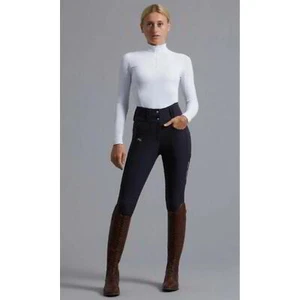 Premier Equine Coco11 Ladies Full Seat Riding Breeches Navy 26 - Picture 1 of 3