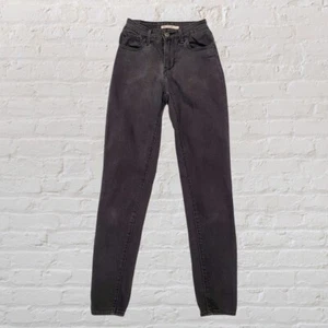 Levi's 721 Women's Size 24 Black Jeans High Rise Skinny Denim Stretch Tapered - Picture 1 of 8