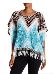 Alberto Makali Fransen Tunika Bluse Top Tribal Western Print Damen Gr. XS $ 149 - Bild 1 von 3