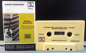 DJANGO REINHARDT CASSETTE TAPE RARE FULLY TESTED EX ARCHIVE OF FOLK & JAZZ DOLBY - Picture 1 of 7