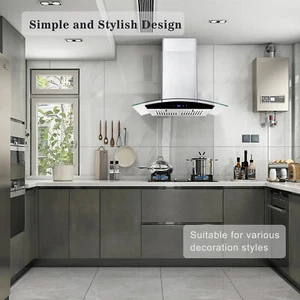 30 Inch Kitchen Wall-Mounted Range Hood 700CFM Touch Glass Panel Adjust Chimmney - Picture 1 of 8