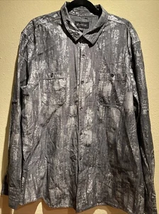 Inc Mens Button Down  Shirt 3XL Gray Metallic - Picture 1 of 4