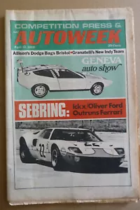 Competition Press & Autoweek magazine April 12 1969 Geneva Show GT40 Sebring - Picture 1 of 1