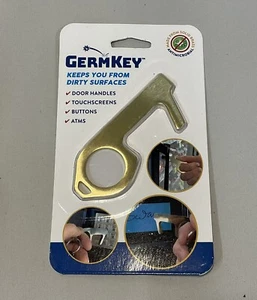 Germ Key Antimicrobial Door Opener Elevator Button No-Touch Brass Contactless - Picture 1 of 2