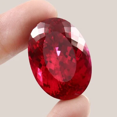 AAA Museum Grade Natural Flawless Burma Ruby Loose Oval Gemstone Cut 30x21 MM - Image 1 of 4