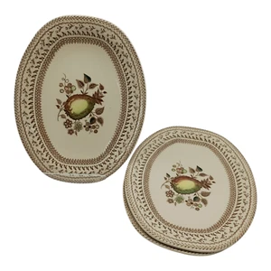 3 Lot Serving Platters - Johnson Bros Vintage Old Granite England FRUIT SAMPLER - Picture 1 of 5