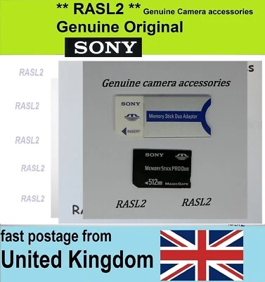 Genuine SONY Memory Stick Pro Duo 512MB Memory Card + MSAC-M2 Adaptor, DSC-F77 - Image 1 of 4