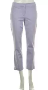 J Crew Womens Pants Size 6 Light Purple Solid Cropped Straight Leg Slacks Cotton - Picture 1 of 5