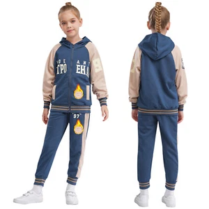 Kids Boys Girls Tracksuit Cycling Set Hooded Outfits Trousers Two-Piece Fall - Picture 1 of 55