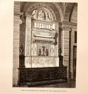 Antique Print 1875= ROME = SANTA MARIA DEL PUEBLO sacristy = Old Antique Print - Picture 1 of 1