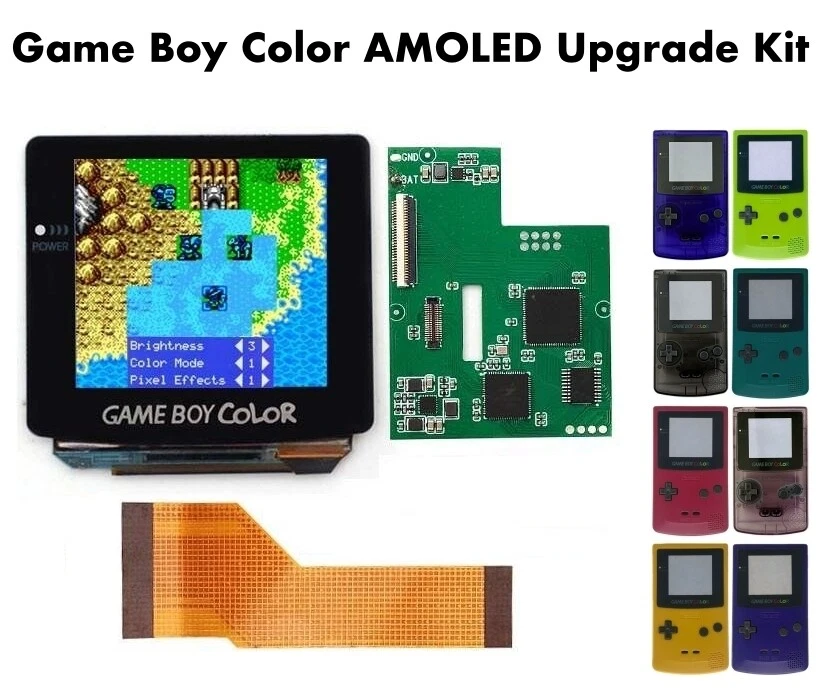 Game Boy Color AMOLED OLED Touch Screen Upgrade Kit + Trimmed Shell Gameboy GBC - Image 1 of 4