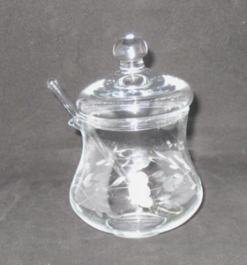 Princess House Heritage 3 piece Condiment Jar #457 - Handblown & Handcut - New - Picture 1 of 6