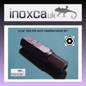 3/16" A/F SECHSKANT PIN SICHERHEITS-BIT ANTI-TAMPER VANDALISMUS 1/4" SECHSKANTANTRIEB CR-V - Bild 1 von 1