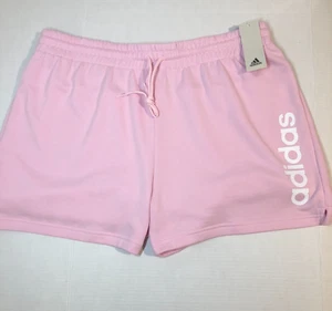 Women's Adidas Essentials Linear French Terry Shorts Pink HZ2275 size 1X - Picture 1 of 8