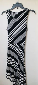 bar lll women's dress sleeveless round neck asymmetric black and white size S - Picture 1 of 6