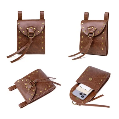 Bolso de Cintura Medieval Vintage Cinturón Colgante Monedero Cuero PU Juegos con disfraces Accesorios 1x Foto 1 de 4