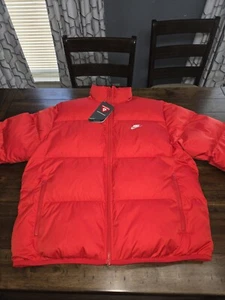 Nike Nsw Club Puffer Mens Jacket (Red) Size Medium (Fb7368-657) - Picture 1 of 12