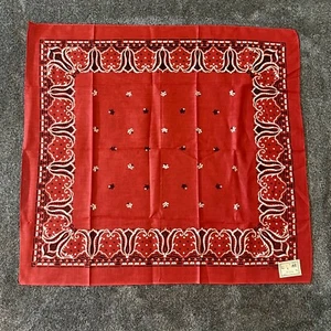 VTG NWT 1950s E&W Brands (Ely & Walker) Wash Fast Color Red Tiger Bandana 22x22 - Picture 1 of 9