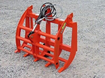 48  Compact Tractor Root Rake Clam Grapple Attachment Skid Steer Quick Attach • 1,649.99$