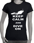 Keep Calm And Dive On Scuba Diver Mens Womens T Shirts Singlets Hand Printed Tee
