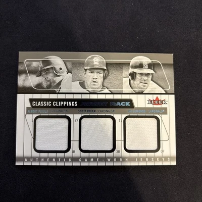 2005 Fleer Classic Clippings Jersey Rack Triple Blue Pujols Rolen Edmonds - Image 1 of 4