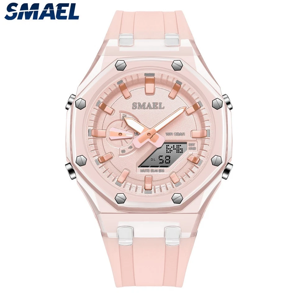 SMAEL Women Pink Watch Digital LED Watches Student Boys Girls Sport Wristwatch - image 1 of 4