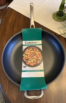 Cuisinart 14”” Non Stick Anodized  Skillet With Cool Grip  Helper Handle NEW - Image 1 of 4