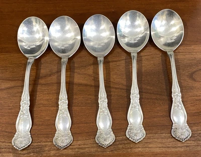 Antique Wm Rogers & Son AA 5 Spoons Pat Nov. 29 1910 Orange Blossom Pattern - Image 1 of 4