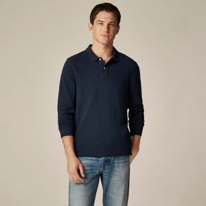 Neu mit Etikett J. Crew Herren Langarm Klassisch Piqué Polo Freizeit Hemd Marineblau Gr. MTall - Bild 1 von 14