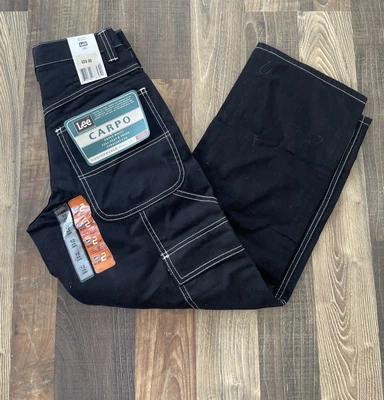 Брюки плотника Lee для мальчиков размер 12 S свободные прямые с регулируемой талией черные карпо - Изображение 1 из 4