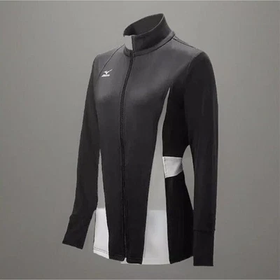 Chaqueta Mizuno DriLite Mujer S Correr Negra Blanca Cremallera Completa Rendimiento Softbol Foto 1 de 4