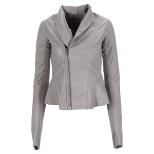 Rick Owens Bikerjacke Aus Grauem Leder Weiblich Grau 40 - Bild 1 von 6