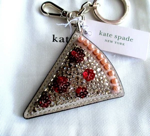 NEU MIT ETIKETT Kate Spade Pizzascheibe Schlüsselanhänger Kette Taschenanhänger SELTEN - Bild 1 von 5