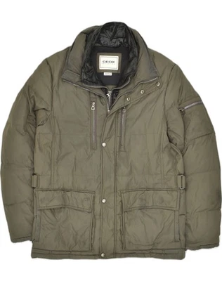 GEOX Womens Padded Jacket IT 50 Large Khaki Polyester AD82 - Image 1 of 3