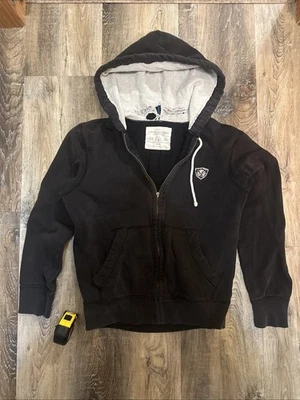 American Eagle Outfitters Zip Up Hoodie Faded Black Size Medium Athletic Fit - Image 1 of 4